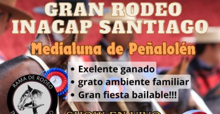 Rodeo de Inacap Santiago se correrá en la Medialuna de Peñalolén